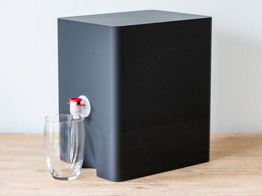 Distributeur de jus Bag in Box 5L, format horizontal avec rehausseur, autoportant