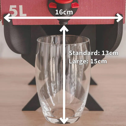 5 Liter Bag in Box Safthalter, Weinhalter, Hoch, Large, Standard, Glas