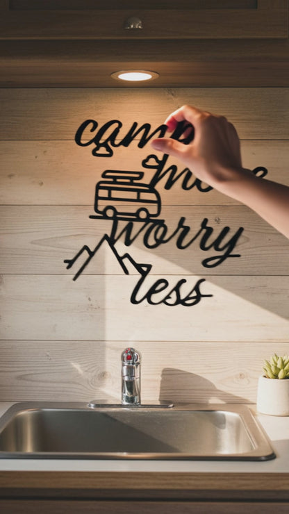 Camper Wall Decor "Camp more worry less"